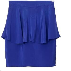 AMANDA UPRICHARD SILK MINI SKIRT, JUNIORS-PETITE-PERIWINKLE BLUE-FLUTTER OVERLAY